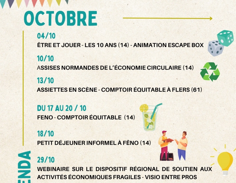 Le planning du mois d'octobre !