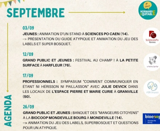 À vos agendas : les rencontres et événements à ne pas manquer chez Normandie Équitable en SEPTEMBRE ! À vos agendas : les rencontres et événements à ne pas manquer chez Normandie Équitable en SEPTEMBRE !