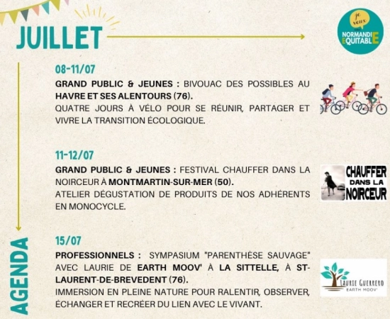 À vos agendas : les rencontres et événements à ne pas manquer chez Normandie Équitable en JUILLET ! À vos agendas : les rencontres et événements à ne pas manquer chez Normandie Équitable en JUILLET !