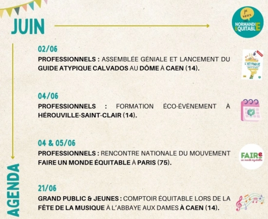 À vos agendas : les rencontres et événements à ne pas manquer chez Normandie Équitable en JUIN ! À vos agendas : les rencontres et événements à ne pas manquer chez Normandie Équitable en JUIN !